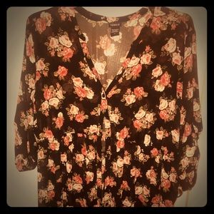 Torrid hi low sheer top sz 3